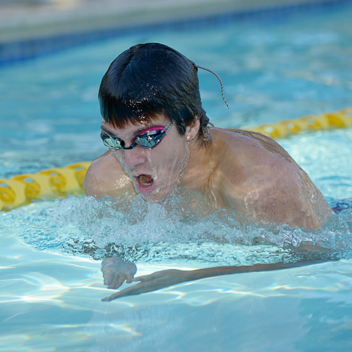 Swimmer doing breaststroke