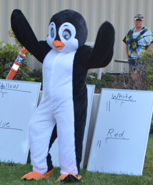 Swimmers with ribbons