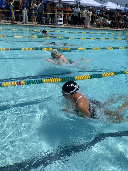 Swimmer doing breaststroke