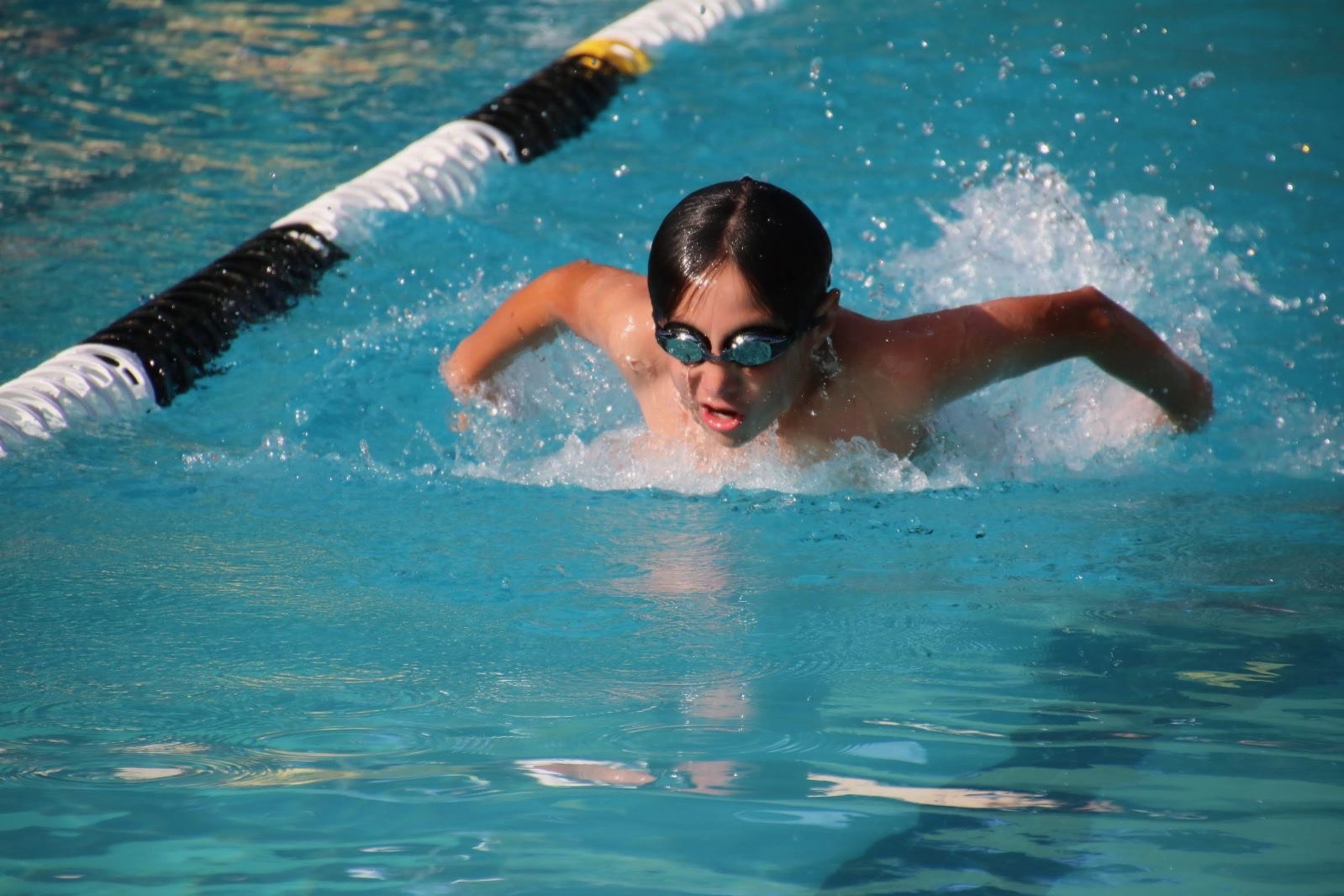 Swimmer doing butterfly stroke